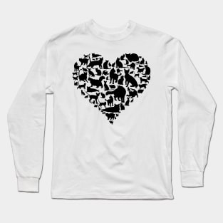 Cat Lover Heart - Cat Owner Gift print Long Sleeve T-Shirt